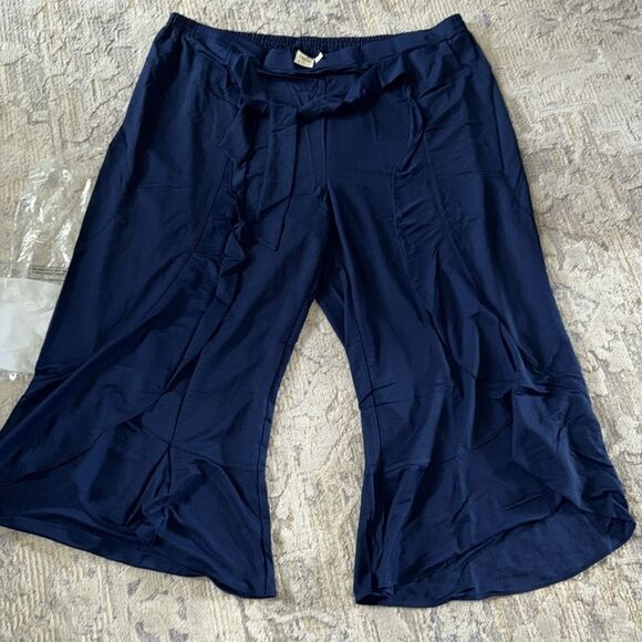 Truth + Style Flounced Stretch Woven Pants Navy 3X NIP/NWOT - Picture 7 of 9